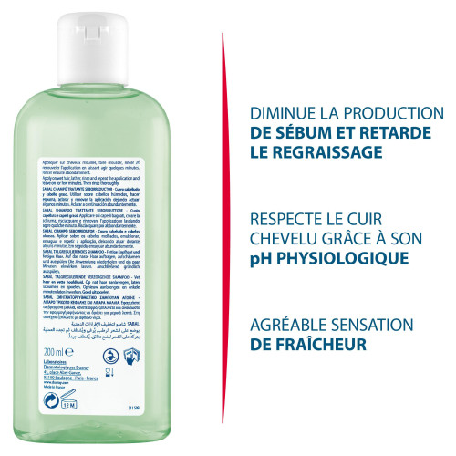 Ducray Sabal Shampooing 200ml - Cheveux Gras Moins Fréquents