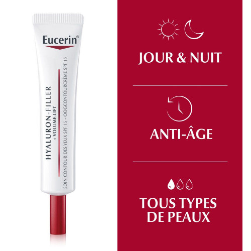 Eucerin Hyaluron-Filler Volume Lift Yeux SPF15 15ml - Anti-âge