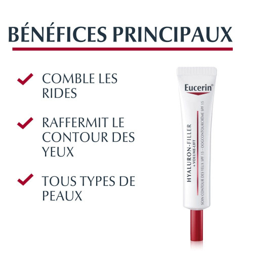 Eucerin Hyaluron-Filler Volume Lift Yeux SPF15 15ml - Anti-âge