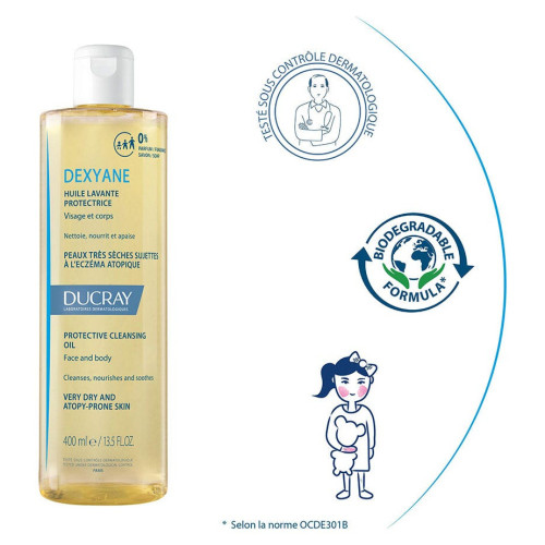 Ducray Dexyane Huile 400ml - Apaise et nourrit peaux sèches