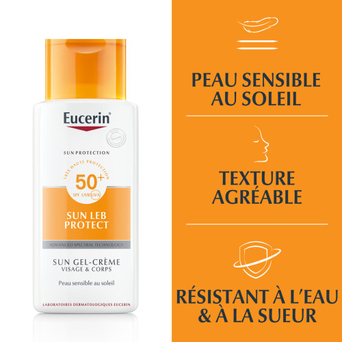 Eucerin Sun Leb SPF50 150ml - Protection Haute, Peaux Sensibles