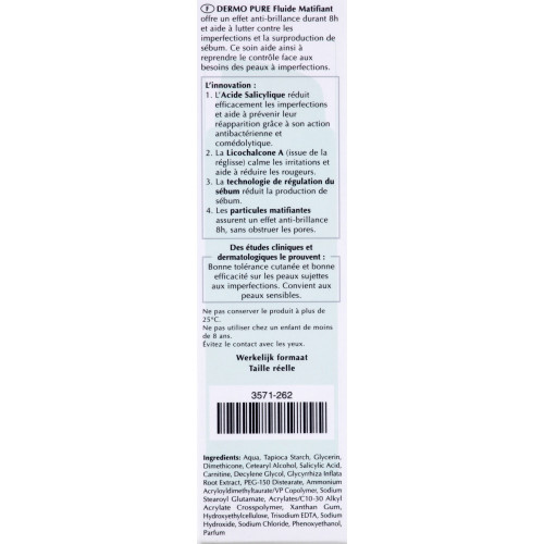 Eucerin DermoPure Fluide Matifiant 50ml - Peau nette et sans brillance