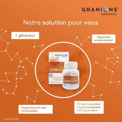 GRANIONS Curcuma 30 Gélules - Anti-inflammatoire Puissant