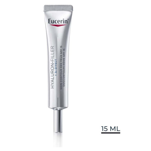 Eucerin Hyaluron Filler Yeux SPF15 15mL - Réduit Rides, Hydrate