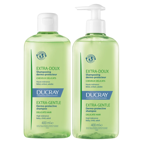 Ducray Shampooing Extra-Doux 2x400ml - Doux, Hydratant, Biodégradable