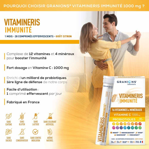 Granions Immunité 1000mg 30 Comprimés - Booste Système Immunitaire