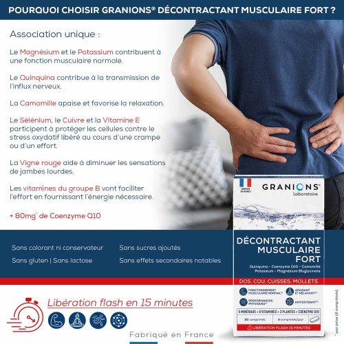 Décontractant Musculaire Fort 20 Comprimés