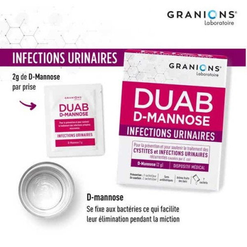 DUAB D-Mannose 7 sachets Infections urinaires Granions