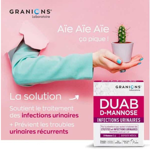 DUAB D-Mannose 7 sachets Infections urinaires Granions