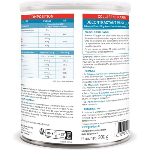 Collagène Marin Décontractant Musculaire 300 g