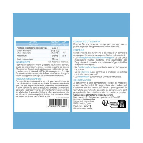 Collagène+ Beauté Anti-Age 120 comprimés Goût Cookie