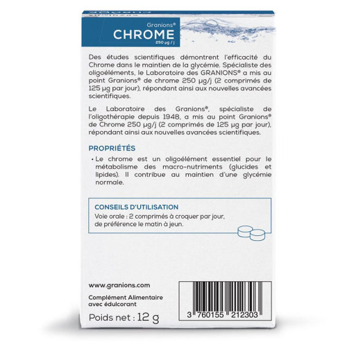 Chrome 250 µg 60 Comprimés