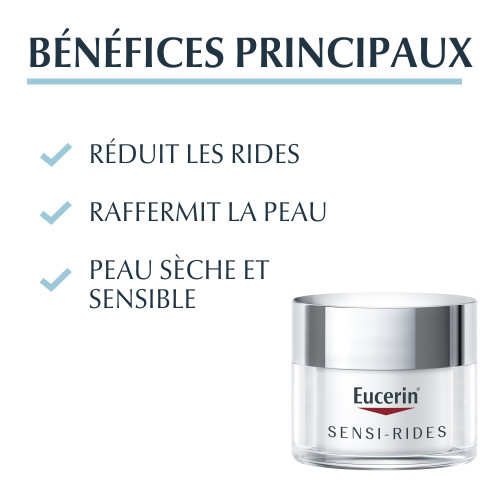 Eucerin Sensi-Rides Crème Jour 50ml Anti-âge Peaux Sensibles