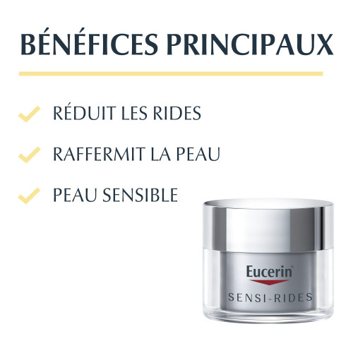 Eucerin Sensi-Rides Crème Nuit 50ml Anti-Rides Peaux Sensibles