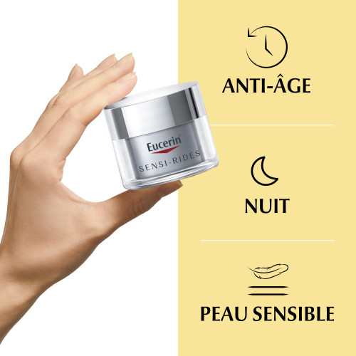 Eucerin Sensi-Rides Crème Nuit 50ml Anti-Rides Peaux Sensibles