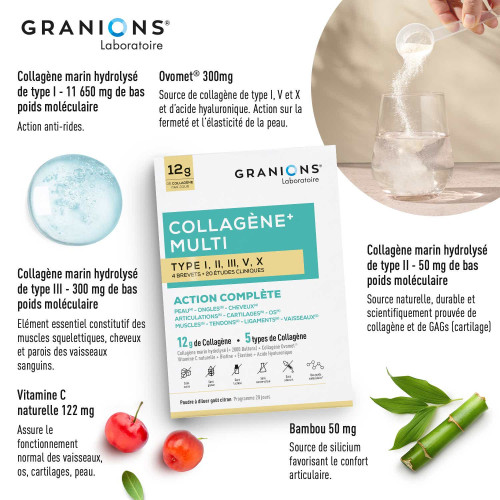 Granions Collagène+ Multi 260g Beauté Peau Ongles Cheveux Pharma360