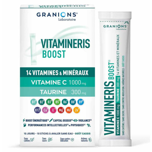 Granions Vitamineris Boost 1000mg 10 sticks Énergie naturelle Pharma360