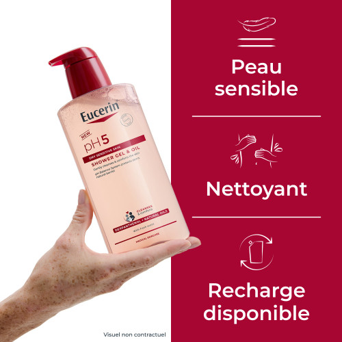 Eucerin Gel Huile Douche pH5 400ml Peau Sèche Sensible - Pharma360