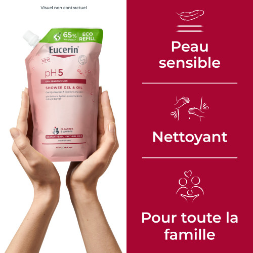Eucerin Gel Huile Douche pH5 400ml Peaux Sensibles et Sèches