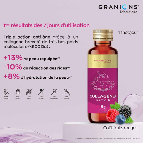 Granions Collagène Beauté 8 shots Peau Lisse et Éclatante Pharma360