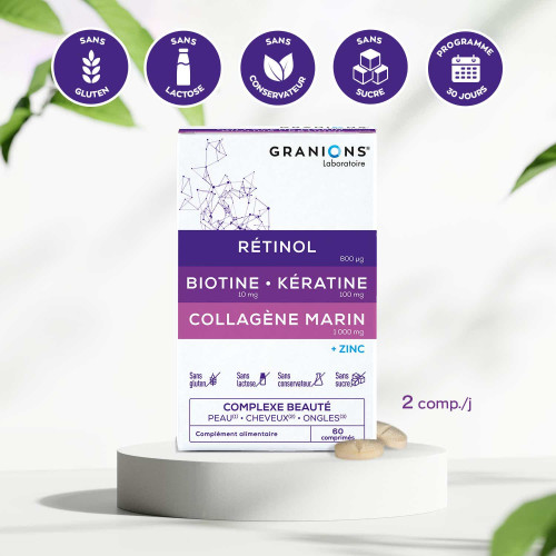 Granions Complexe Beauté Peau Cheveux Ongles 60 Comprimés Vitalité