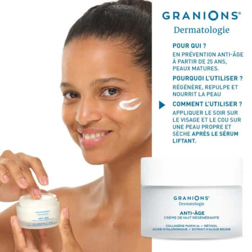 Granions Crème Régénérante Nuit 50 ml Peau Jeune et Lisse Pharma360