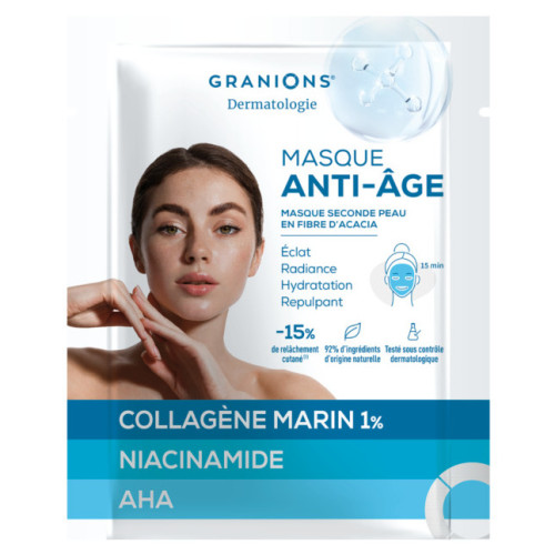 Granions Masque Éclat Seconde Peau Anti-Âge Hydratant Intense Pharma360
