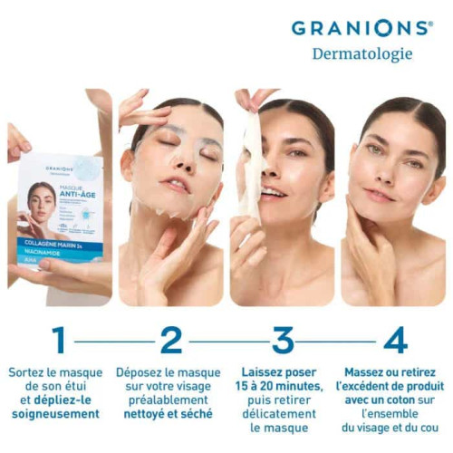 Granions Masque Éclat Seconde Peau Anti-Âge Hydratant Intense Pharma360