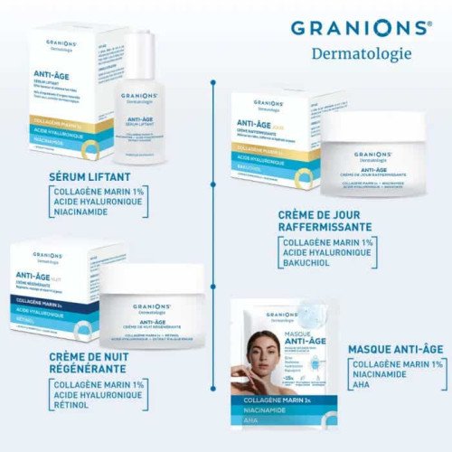 Granions Masque Éclat Seconde Peau Anti-Âge Hydratant Intense Pharma360