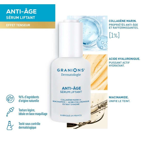 Granions Sérum Liftant Anti-Âge 30 ml Effet Liftant Hydratant Pharma360