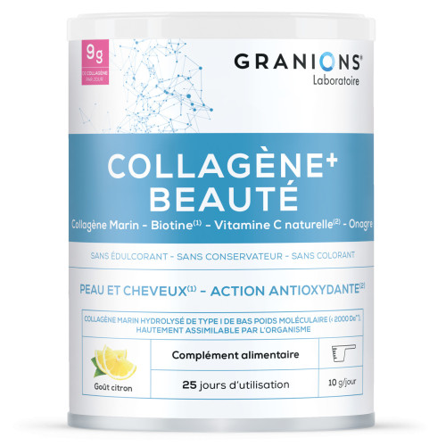 Granions Collagène+ Beauté Citron 250g Peau Ferme Cheveux Brillants