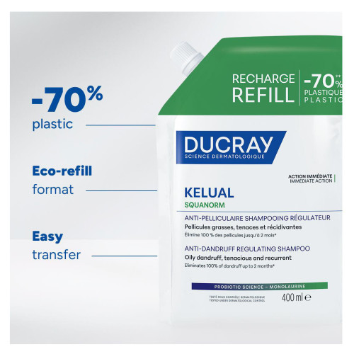 Ducray Kelual Squanorm 400ml Shampooing Antipelliculaire Efficace