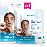 Granions Masque Seconde Peau Anti-Âge 2+1 Hydratation et Éclat