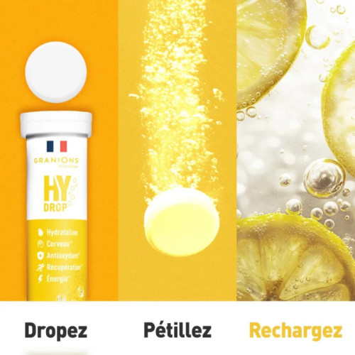 Granions HyDrop 20 Comprimés Effervescents Hydratation Vitamines