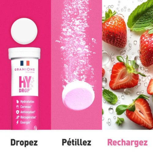 Granions HyDrop 20 Comprimés Effervescents Hydratation Vitamines
