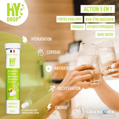 Granions HyDrop 20 Comprimés Énergie & Hydratation Mangue Passion