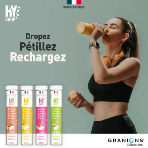Granions HyDrop 20 Comprimés Effervescents Énergie et Hydratation