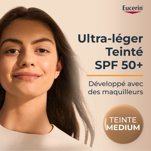 Eucerin SPF50+ : Fluide teinté léger pour peau sensible