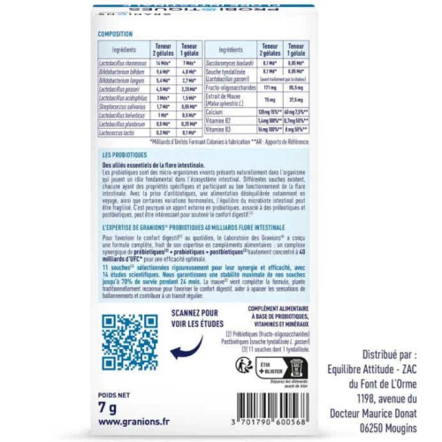 Granions Probio Flore Intestinale Voyage - 7 Jours | 40M UFC