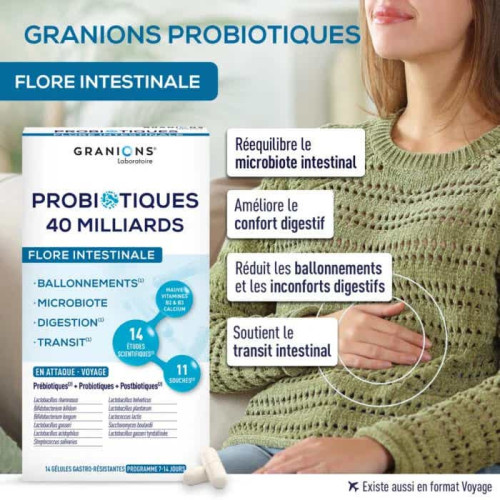 Granions Probio Flore Intestinale Voyage - 7 Jours | 40M UFC