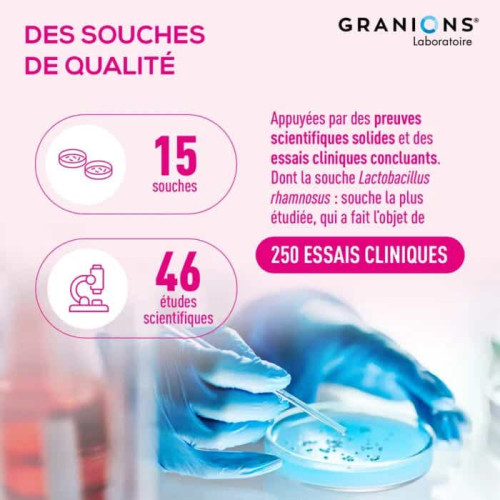 Complément ProBio GRANIONS : 40 gélules, 40M UFC pour confort intime