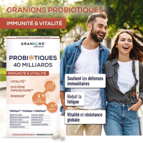 GRANIONS ProBio Immun : 40 gélules pour immunité et énergie