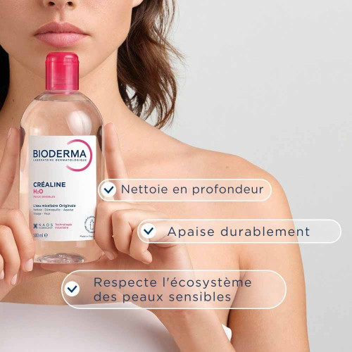 BIODERMA Créaline H2O 500mL - Nettoyage doux et efficace
