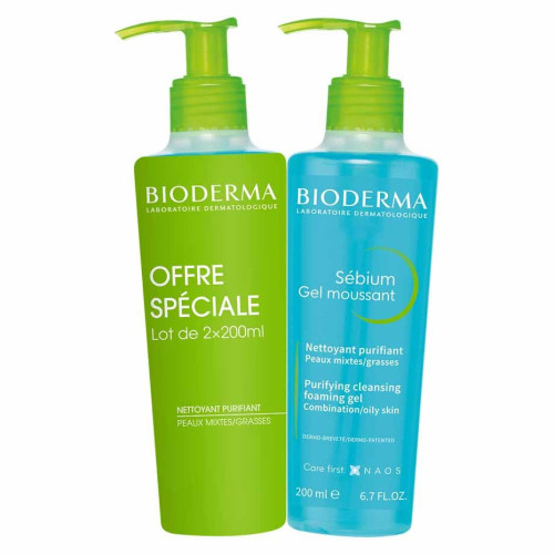 BIODERMA SEBIUM Gel Nettoyant 400ml - Purifie Peaux Grasses