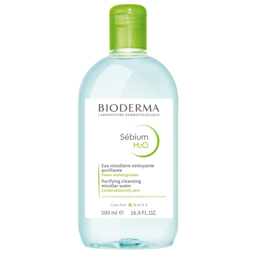 BIODERMA SEBIUM H2O 500mL - Purifie et nettoie peaux mixtes