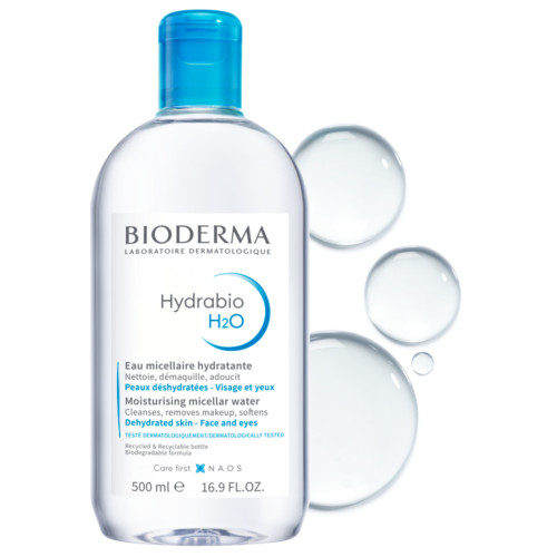 BIODERMA Hydrabio H2O 500ml - Démaquillant Hydratant sur