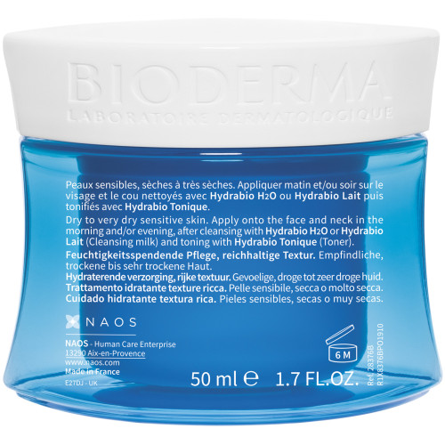 BIODERMA Hydrabio Crème Riche 50ml - Hydratation Intense Peaux Sèches