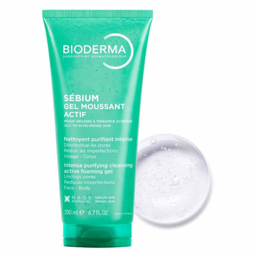 BIODERMA Sébium Gel Moussant 200ml - Peau nette et purifiée avec