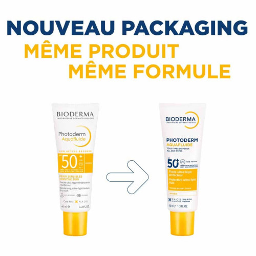 Bioderma Aquafluide Solaire SPF50+ 40ml - Peaux Sensibles