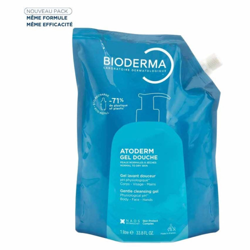 BIODERMA Atoderm Gel Douche 1L - Hydratation et Douceur
